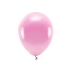 Sada 10 růžových metalických balónků 30 cm